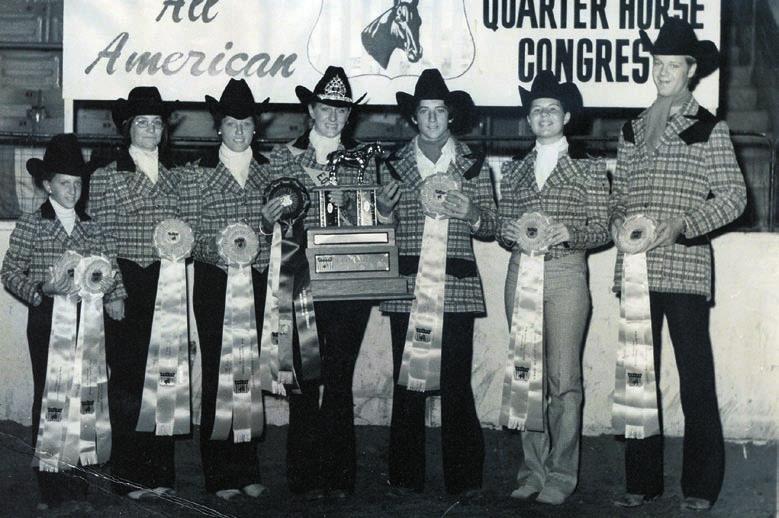 Shown here with his 1974 youth team, Matthews (far right) was active in AQHA activities as a young man, winning a world championship in Western pleasure and eventually scoring a job with trainer