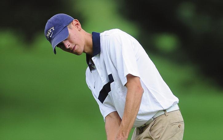 .. placed 77th in his firstcollegiate tournament, the Navy Fall Classic, where he shot a 19-over par 161.