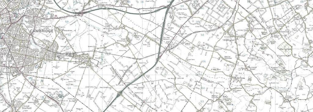 Base map Crown copyright and database right 2015 Ordnance Survey 100023205 Shelford station (existing) Former alignment now part of industrial estate. Potential realignment shown indicatively.