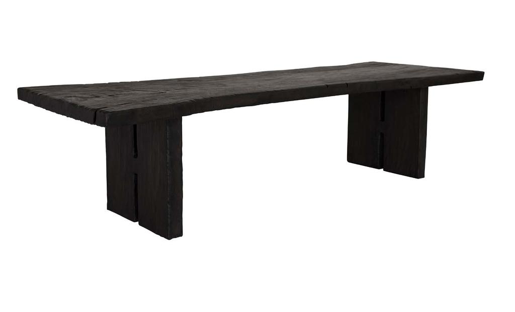 CHARQUE DINING TABLE As Shown In: Worn Black L W H BW Legs UTH K.