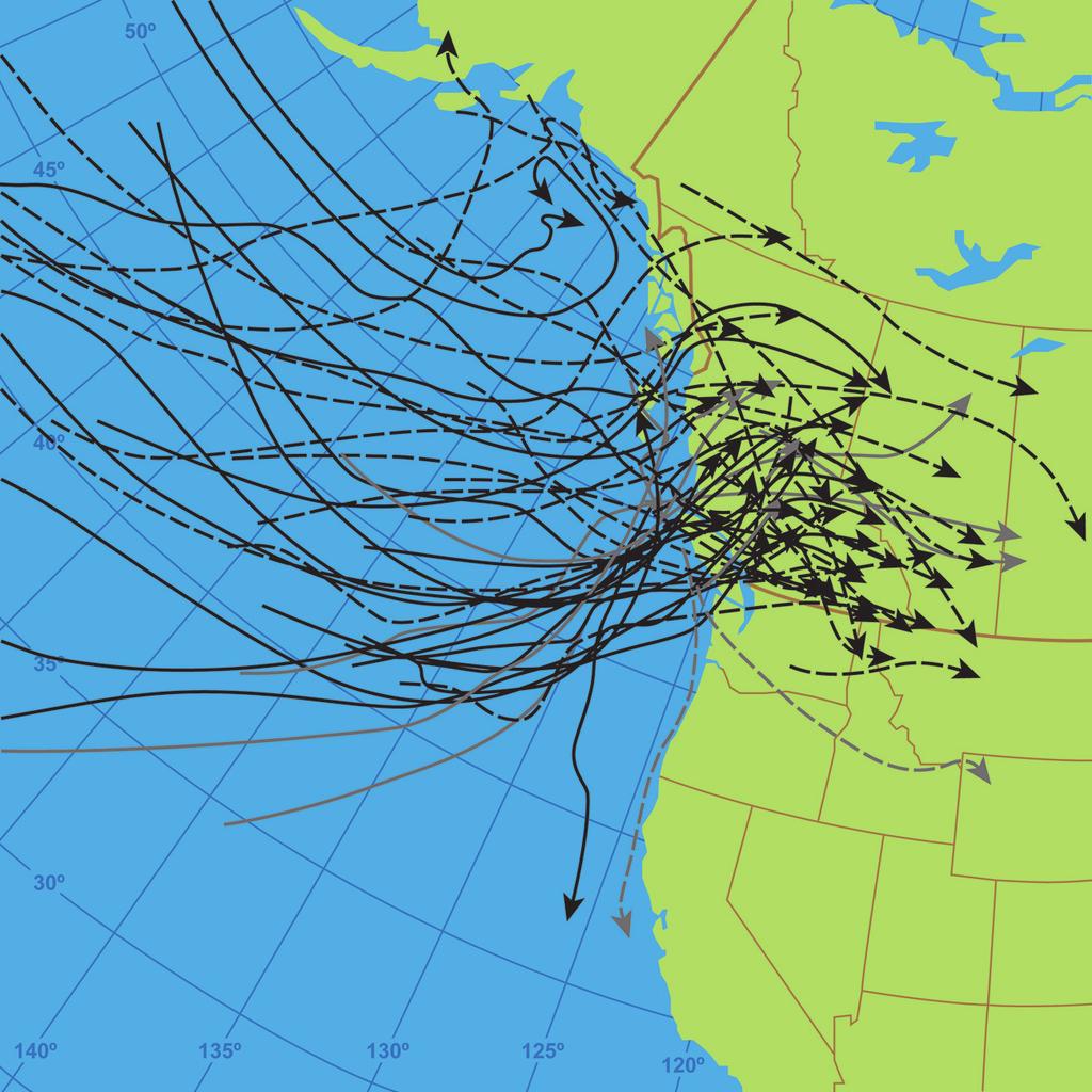Southwest BC Windstorms Windstorms are an endemic feature of BC climate Low-center tracks of all high-wind storms that affected Greater Vancouver