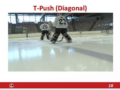 T Push diagonal drill 4. While viewing drills, have coaches call out the key technical points that are being performed correctly by the goalies in the videos. Large group task: Shuffles- 15 1.