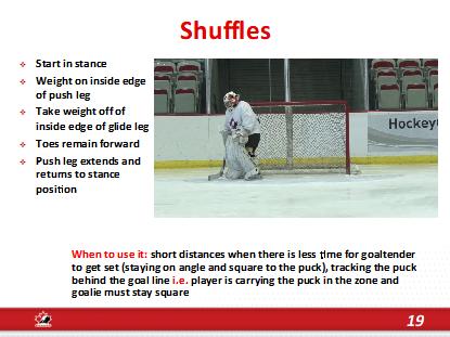 View video on power point slide #19 and ask coaches to call out key teaching points in performing the Shuffle properly 3. Review key teaching points on left side of the slide 4.