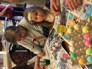 residents colored Easter eggs with the