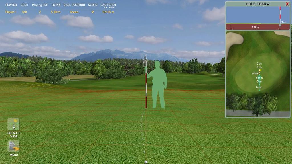 Help with putting Putting is improved with a new feature possibility to rotate the scene view of the green to the direction of an ideal putt, which allows beginners to concentrate only on the