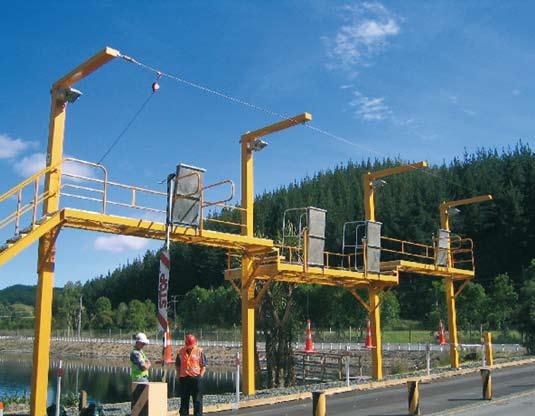 A rope and grab system or automatic retractable fall arrester can be attached to the shuttle to provide a safe range of both vertical and horizontal