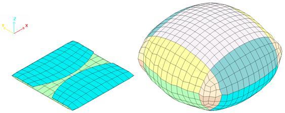 Analysis, Assumptions and Modeling Description Modeling Methodology Fig 3: Overall mesh of the structure (folded and deployed).