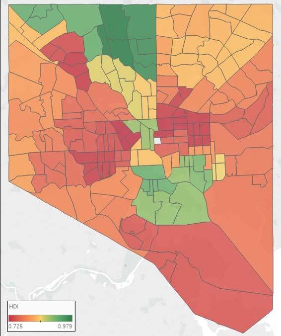 Human Development Index Disparities in Baltimore City Greater Roland Park/Poplar Hill HDI: 0.