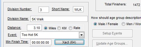 in Race Director solely for the purpose of wave starts, these should not become separate categories at Xact.