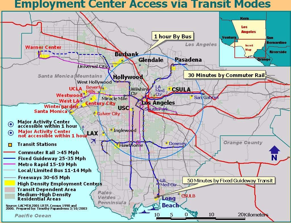 Employment Access Speeds by Transit Mode Although LA County s transit network is vast and extensive, it is not equally accessible.