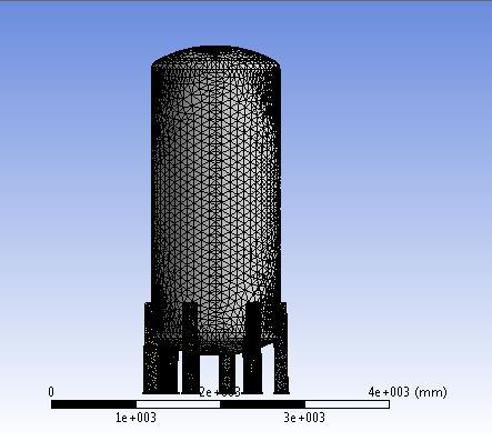 3.4 Element Selection and Meshing Fig. 6 Meshing Of Pressure Vessel 3.6 Boundary conditions.