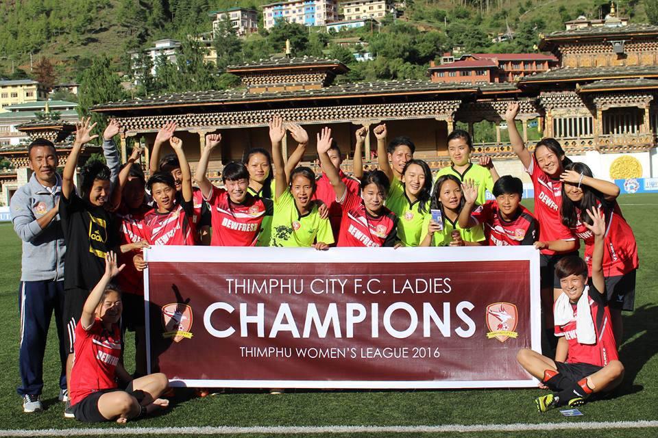 Woman league 2016. Bhutan Football Federation conducted the THIMPHU WOMEN S LEAGUE, 2016 from 8rd April-23rd July, 2016 on double round League.