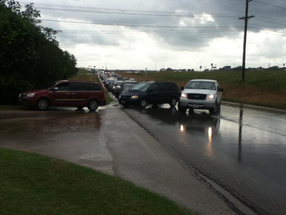 right-hand lane, spilling back to Booneville Road Queue affects