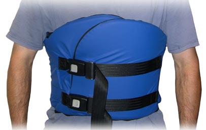 CAUTION: The SoloVest is too big for the client if the pads overlap too far and the straps cannot be tightened.