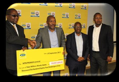 THE LAUNCH & GRAND OPENING OF THE 2017/2018 MTN PREMIER LEAGUE SEASON The 2017/2018 MTN Premier League was officially launched at the Mahlalekhukhwini House in Ezulwini with the sponsorship of Four