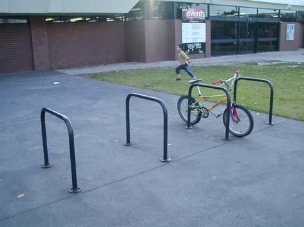 1 Parking Rails are to be designed according to Australian Standard AS 2890.3 Lockers and other means of securing bicycles are to be provided where demand occurs such as at railway and bus stations.