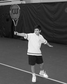 The head STAYS in position until the player KNOWS the ball has left the racket. E. The knees are used as ELEVATORS to create a low-to-high path. 2.