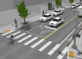 Advanced stop lines reduce vehicle encroachment into the crosswalk and improve the driver s view of pedestrians.