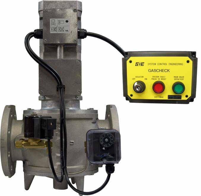 GasCheck 240 volt with Control Panel System plus 2 metres of wiring connected 80mm - 150mm VK main gas valve 240 volt - VA rating of 90 VA Flow adjuster on top of valve 15mm Brahma by-pass gas valve