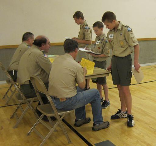 A designated scout will report to Doctor/First Responder table to report on injuries and treatments being provided.