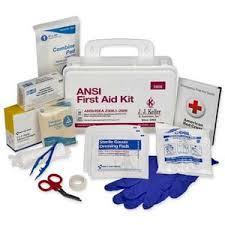 FIRST AID KIT Common items found in a first aid kit are: Bandages, roller bandages and tape (Sterile) Gauze Antiseptic wipes and swabs Absorbent compresses