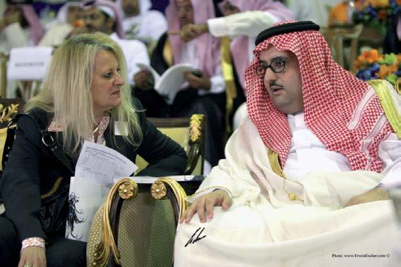 HRH Prince Abdulaziz from Atbah Stud and Christine in Dubai Christine and
