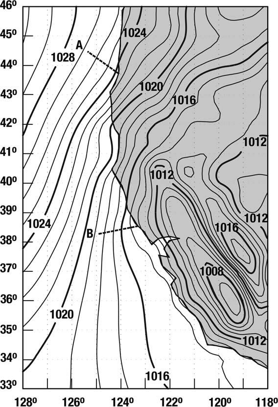 depth of the lower layer (MBL), V is the velocity average over the marine layer, and P is the atmospheric pressure on top of the marine layer [Winant et al., 1988; Dorman et al., 1999].