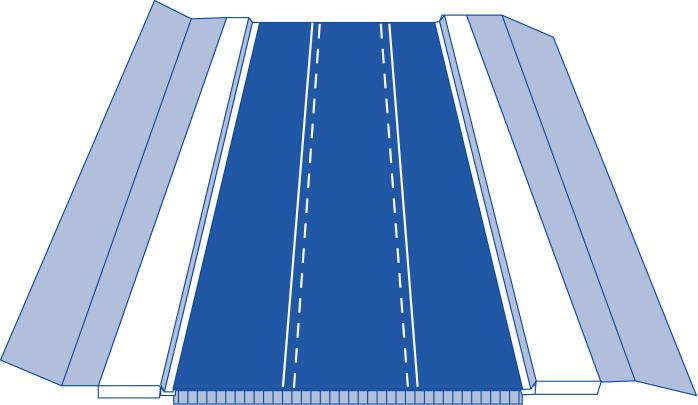 with curb and gutter and center turn-lane 1