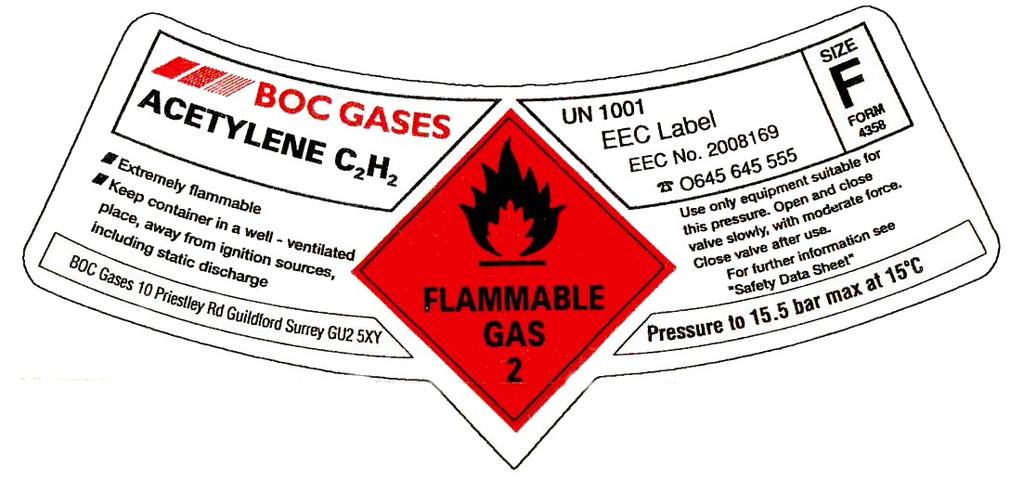 5.3 Labelling All cylinders must carry a label. The label is the only sure means of identifying the gas inside the cylinder.