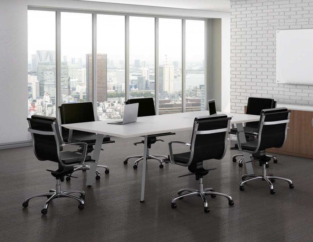 Classic Boardroom V-Leg Tables See meetings from a fresh angle.