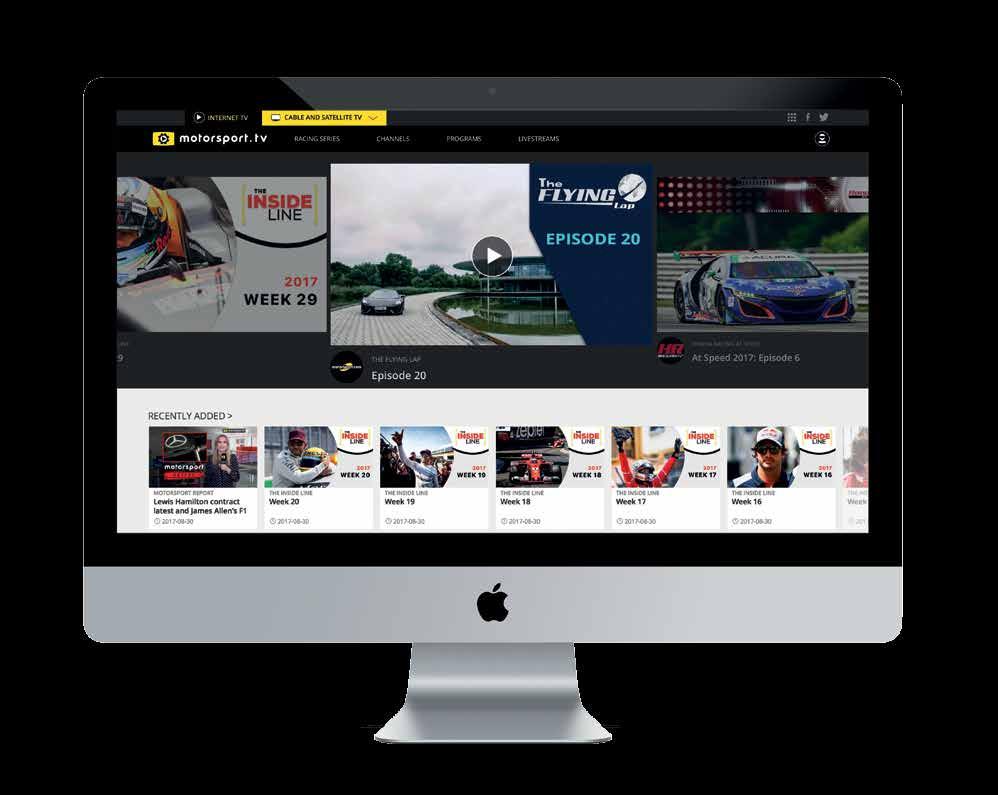 DIGITAL TV NETWORK Video anytime on any device, anywhere, Premier world-wide TV digital distribution for racing content The ultimate international