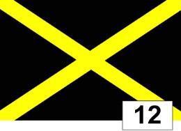 *Rolled Black Flag or Black and white divided diagonally (Warning flag): *The warning flag, pointed (rolled) or displayed (black and white) with kart number at the driver concerned, and may be used
