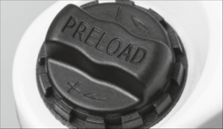 CIL SPRING PRELAD The fork can be adjusted to the rider's weight and preferred riding style via the spring preload. It is not the coil spring hardness that is set, but the spring preload.