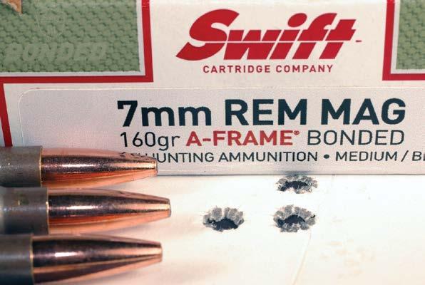 The 7mm Remington Magnum with bullets weighing from 120 to 175 grains makes a great all-around hunting cartridge. 1.6 inches at 200 yards and a final three bullets into 3.5 inches at 300 yards.