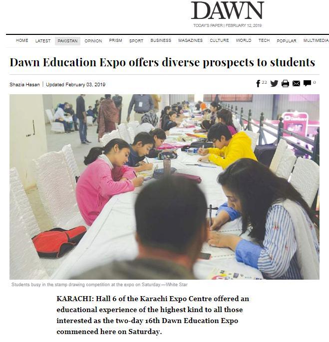 Print Media: LIVE 2 HOURS STAMP DRAWING COMPETITION covered by DAWN Newspaper, February 3,