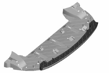 It is constituted by a plastic skin whose stiffness is designed to be crushed gradually, thus to create a progressive deceleration for the leg during the impact.