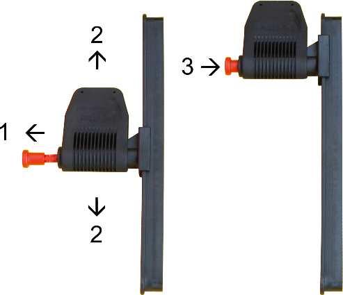 2 turns, move the seat and fasten the screws again. Be careful to avoid the square nut slipping out of the seat profile.