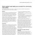Work-related road safety as a conduit for community road safety Article from the Journal of the Australasian College of Road Safety - May 2010.