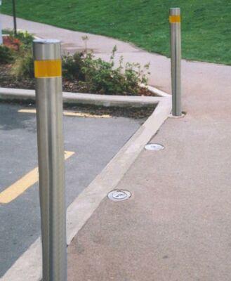 The Retractable Bollards have been developed to provide access for vehicles to security areas where access is normally restricted. Normally the bollard is extended and vehicle access is denied.