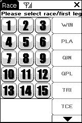 After selecting the horse number, press Amount to input amount, then press Send Bet.