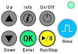 Options: Press the RUN/STOP key to silence the alert and return to the main programming screen.