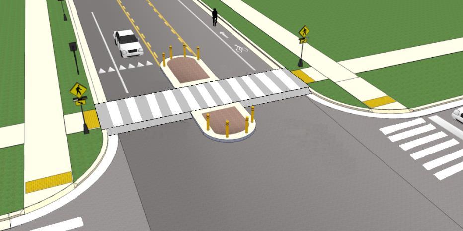 COUNTERMEASURE Special 4: Raised Crosswalk, Pedestrian Refuge Island and RRFB (continued) 19 Challenges with