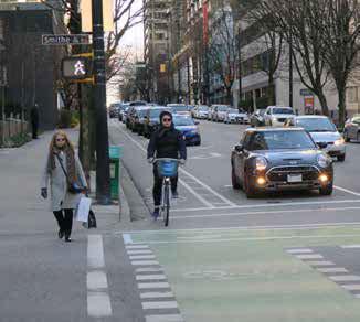 northbound cycling connection, and conflicts with motor vehicles on the west side