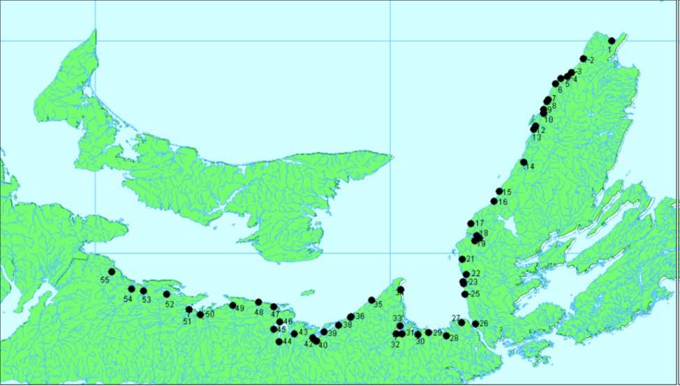 NB NS SFA 18 Figure 2. Rivers in Gulf Nova Scotia (SFA 18) that flow into the southern Gulf of St.Lawrence.