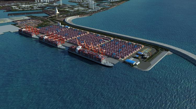 Colombo South Container Terminal Project Works comprise of the following: 1200m long quay wall with quay facilities Revetment Dredging Reclamation of approx.