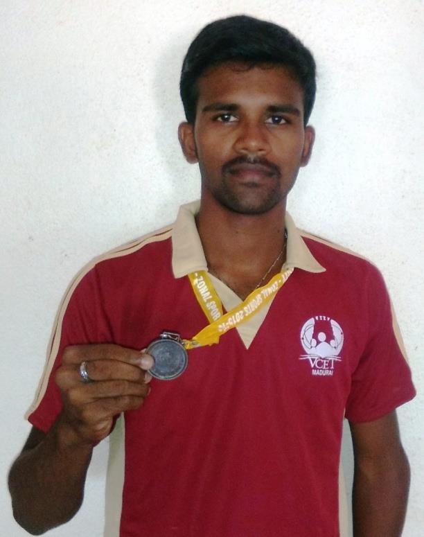 Arrul Saai Vizhli (IV CIVIL) Discus Throw Silver Medal Mr.J.