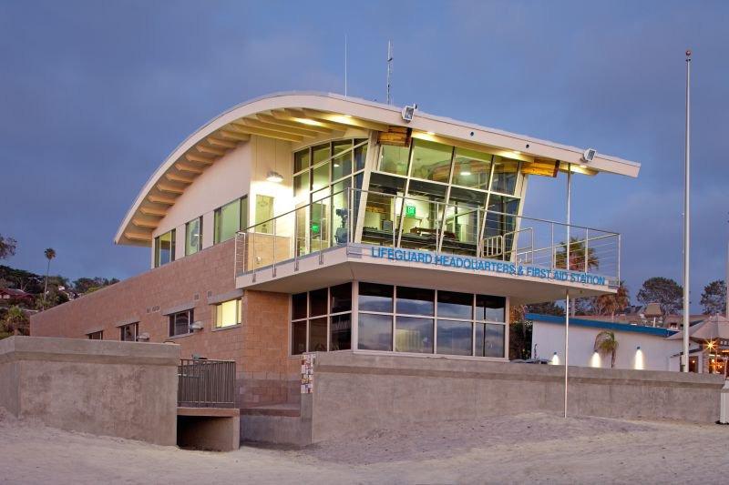 Del Mar Lifeguard Beach Safety Center. Courtesy photo Headquartered on 17th Street, the department also has towers at North Beach, 29th Street, 25th Street, 20th Street and 11th Street.