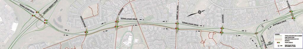 Road Shared-use path on east side Potential for dedicated transit lanes on Terwillegar Drive Potential for