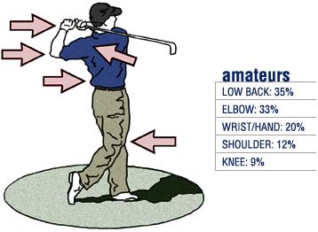 are: Lower Back Hip Elbow Shoulders