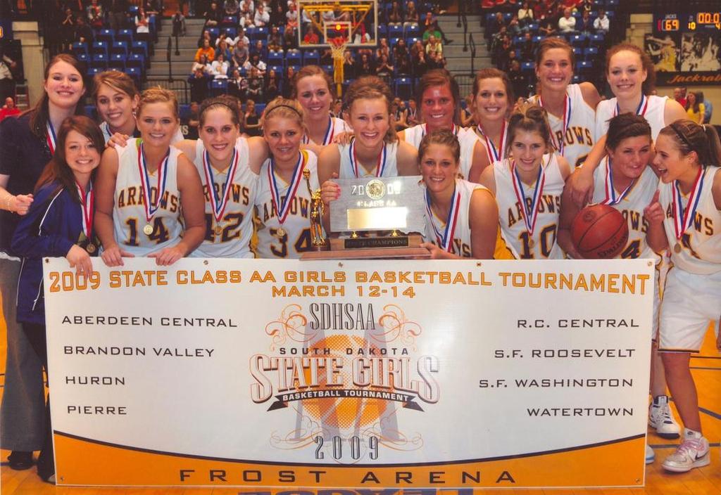 34 th ANNUAL GIRLS STATE BASKETBALL TOURNAMENT Class AA Championship Series SDSU-Frost Arena Brookings March 12-14, 2009 CLASS "AA" CHAMPIONS Watertown Arrows Team members include: Tia Hemiller,
